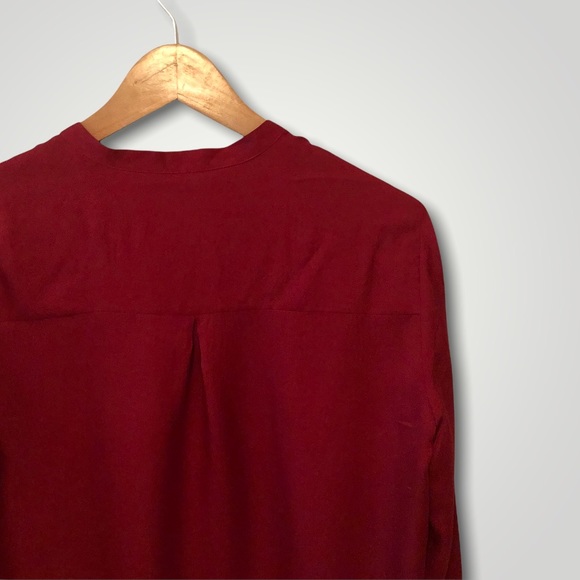 Massimo Dutti Red Silk Blouse Sz 6 - Picture 3 of 8